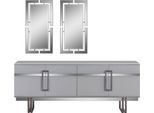 Set Da Pranzo Innovativo Composto Da Credenza Moderna A 3 Pezzi E 2 Specchi Jvmoebel