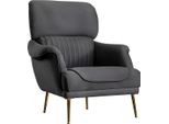 Poltrona Design Moderno Arredo Soggiorno Colore Grigio Stile Novità