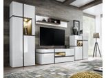 Pareti Soggiorno Moderno Set 4 Pezzi Soggiorno Bianco Legno Mobile Porta Tv