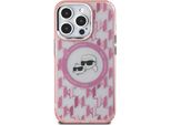 Karl Lagerfeld Iml Monogram Karl & Choupette Head Custodia Magsafe Per Iphone 16 Pro Max - Rosa