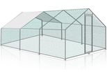 Jopassy Pollaio All'aperto Grande Casa Per Polli Tetto Recinto Ruspante Pollame Con Telaio In Acciaio Zincato Pe E Porta Con Serratura 3 X 6 X 2 M