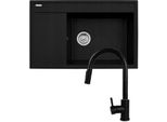 Set Pyramis - Lavello Camea 79X50 1B 1D R+ Rubinetto Idea Black Edition - 070168502BE