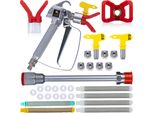 Rosfix Set – Pistola A Spruzzo Con 2 Ugelli 517/513 | Lancia Da 30 Cm, 11 Guarnizioni, 6 Filtri 60/100/30 Mesh | Verniciatura