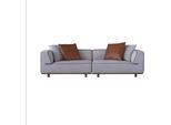 Divano 4 Posti Design Divani Imbottitura Grigio Tessile Relax Sedile Mobili 272Cm Xl