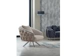 Poltrona Monoposto Poltrona Imbottita In Tessuto Beige Poltrona Soggiorno