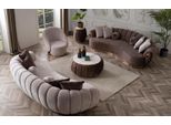 Set Di Divani 3+3+1 Posti Completo Divano Tessile Legno Soggiorno Moderno