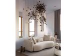 Divano 3 Posti Lusso Beige Soggiorno Imbottitura Divani Design Tessile Nuovo Moderno