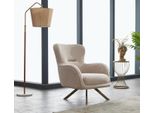 Poltrona Poltrona Imbottita Poltrona A Un Posto In Tessuto Moderna Beige Soggiorno