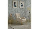 Poltrona Poltrona Imbottita Soggiorno Poltrona Singola Tessuto Beige Poltrona Lusso