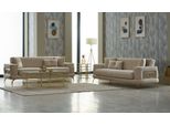 Set Di Divani A Tre Posti In Tessuto Divano Imbottito Divano Beige 2Pcs