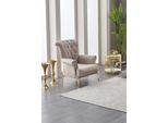 Poltrona Imbottita Poltrona Monoposto Soggiorno Tessuto Beige Poltrona Design