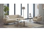 Set Di Divani Imbottiti Divano A Tre Posti 2 Pezzi In Tessuto Poltrona Divano Beige