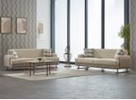 Set Di Divani Divano Imbottito Divano A Tre Posti In Tessuto Beige 2Pcs