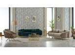 Set Completo Di Divani Imbottiti Divano A Tre Posti Poltrona In Tessuto Beige 3 Pezzi