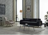 Set Divano Imbottito Divano Tre Posti Poltrona Tessuto Nero Set Divano 2 Pezzi