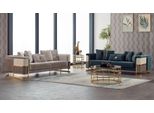 Set Di Divani Divani Divani Imbottiti A Tre Posti In Tessuto Beige