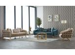 Set Di Divani Tre Posti Poltrona Divano In Tessuto Divano Imbottito 3 Pezzi Beige Set