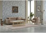 Set Di Divani Imbottiti Divano A Tre Posti In Tessuto Poltrona Divano Beige 2 Pezzi