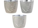 Gilde Windlicht, "Ich Brenne Nur FüR Dich"", Spruch, Metall, Beige, Grau, Ve 9, 3 StüCk Wie Abgebildet,, H. 9 Cm, D. 10 Cm 53124"