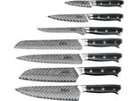 Set Di Coltelli Da Cucina Macemaker Elegante Sanmai Damascus 7 Pezzi.