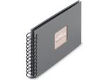 Hama Spiral Album Fine Art 24X17 Cm 50 Pagine Nere Grigio Pietra