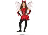Demone Diavolo Costume Set Fascia Ali Abito Maniche Coda Spaventoso Fantasia Halloween Party Rosso Nero Bambini Gioco Di Ruolo, Taglia: 128/134 Colore: Rosso