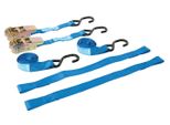 Set Di Cinghie Di Tensione 25 Mm Con Ganci - 2 Pezzi Più Anelli