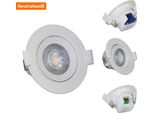 10X Faretto Da Incasso Led Orientabile Incl. Lampadina Led 5W Bianco Neutro 380Lm 230V Trasformatore Incorporato Faretto Da Soffitto Rotondo Bianco