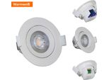 10X Faretto Da Incasso Led Orientabile Incl. Lampadina Led 5W Bianco Caldo 380Lm 230V Trasformatore Incorporato Faretto Da Soffitto Luce Rotonda Bianco