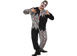 Costume Da Clown Sanguinario Per Uomo Costume Di Halloween In Bianco E Nero - M / L (50/52)