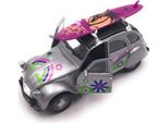 Automodello Onwomania 2CV Con Tetto Argentato A Forma Di Tavola Da Surf Fiore Mst. 1:34
