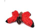 Onwomania Peluche In Tessuto Animale Farfalla Rosso Marrone Farfalla Nastro 23 Cm