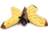 Onwomania Peluche In Tessuto Animale Farfalla Giallo Marrone Farfalla Nastro 23 Cm