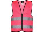 Korntex Kwrx | Gilet Di Sicurezza Per Bambini Con Cerniera EN1150 - Colore: Rosa Neon - Taglia: Xs (3-6 Anni)