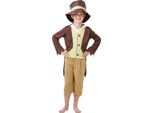 Bristol Novelty - Costume Da Borseggiatore - Bambini BN6217 (128) (Marrone/Verde)