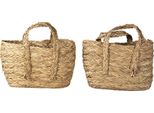 Cesto Portaoggetti Clayre & Eef Set Di 2 Ø 31 Ø 29 Cm Paglia Marrone
