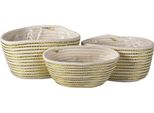 Cestino Portaoggetti Clayre & Eef Set Di 3 Ø 26 Ø 23 Ø 20 Cm Corda Bianca
