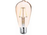 Lampada A Filamento E27 4W Led Lampadina Vintage 400 Lm Bianco Caldo 2200K ST64 Oro 3X Pezzi
