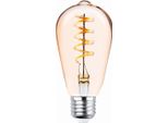 3X Forever Light Lampadina Led Filament E27 ST64 4W 230V 2000K 250 Lumen Sf Gold Reto Lampadina Stile Vintage