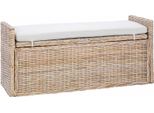 Syfax™ Panchina Con Contenitore Naturale 110 X 40 X 50 Cm Rattan