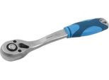 Ferrestock FSKSOC014 Chiave A Cricchetto Da 1/4", In Acciaio Al Cromo Vanadio, Cricchetto Grande A 72 Denti, Sistema Di Cambio Presa Con Pulsante Di Espulsione E Impugnatura Curva Gommata"