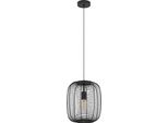 Eglo Rinroe Sospensione, Lampada A Sospensione A 1 Luce Sopra Il Tavolo Da Pranzo, Lampada Per Sala Da Pranzo In Metallo Nero, Lampada A Sospensione Con Attacco E27, Ø 32,5 Cm