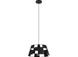 Eglo Pontefract, Lampada A Sospensione Sopra Il Tavolo Da Pranzo, Lampada A Sospensione Rotonda In Metallo Nero, Lampada A Sospensione Con Attacco E27, Ø 42 Cm