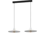 Eglo Lampada A Sospensione Miniere, Lampada A Sospensione Sopra Il Tavolo Da Pranzo, Lampada A Sospensione A 2 Luci In Metallo In Grigio, Lampada A Sospensione Con Attacco E27, 100 Cm