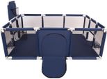 Selonis Playpen Grande Parco Giochi Con 400 Palline Playpen Per Bambini, Blu Scuro:Grigio/Bianco/Trasparente/Babyblue