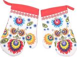 Guanti Da Forno, Guanti Da Cucina Con Magnete Folk Rosso