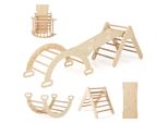 Costway 4 In 1 Triangolo D'arrampicata & Arco D'arrampicata & Scala & Scivolo, Struttura D'arrampicata Con Rampa Bifacciale, Triangolo A Pioli Per Arrampicarsi, Scivolare E Oscillare, Per Bambini A Partire Da 1 Anno Di Età