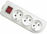 Sdoppiatore Per Cavi Di Prolunga Con Interruttore, A 3 Vie Con Messa A Terra, Bianco, Elgotech GN-30W