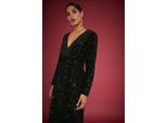 Dorothy Perkins - Abito Midi A Portafoglio Per Donna DP4186 (36 De) (Nero)