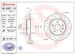 Brembo 08.B357.1X - Disco Freno Oe 13502135 Per Astra J, Cruze (J300), Cruze (J305), Cruze (J308), Mokka X (J13), Trax